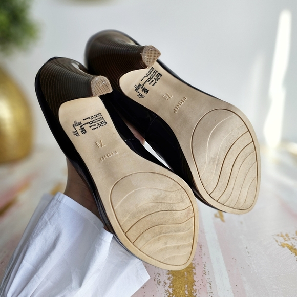 FIONI Women's Black Patent Faux Leather High Heel Stiletto Platform Pumps 7.5 - Picture 13 of 16